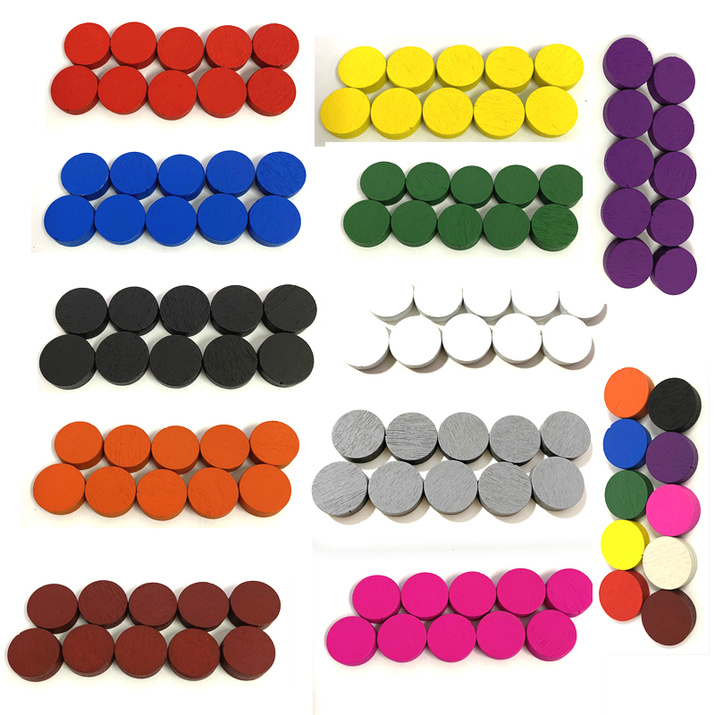 Board Game Loop - 50 ชิ้น 15*5 มม.11 สีไม้ Disk