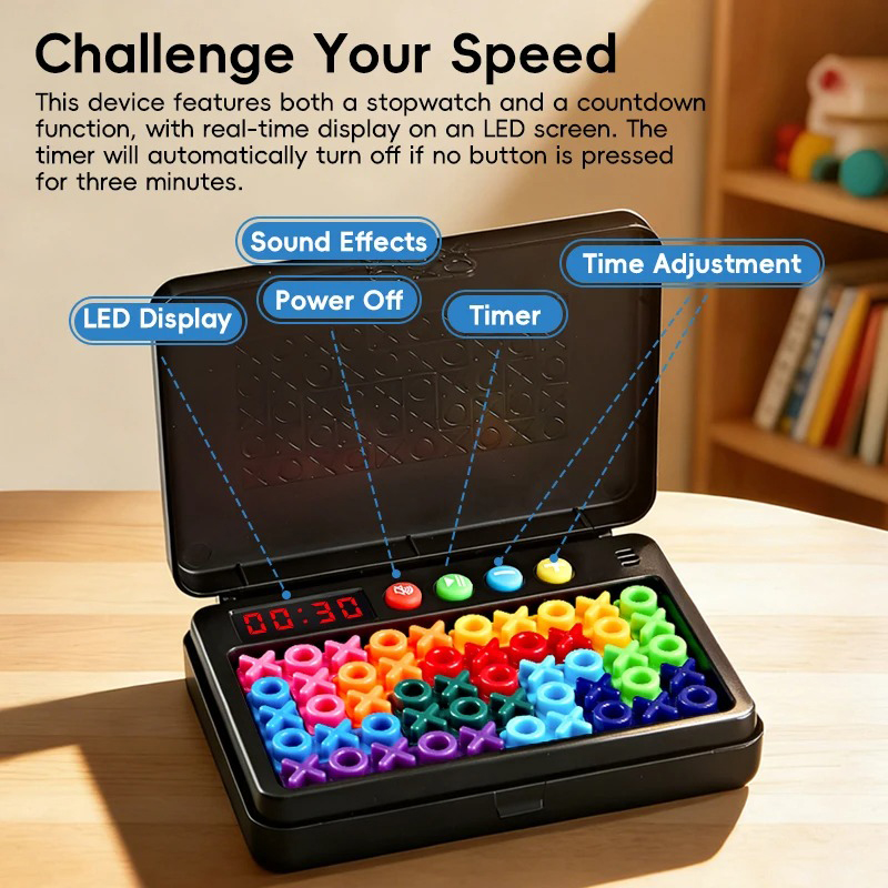 Board Game With Questions - KNYYSECQ สมาร์ท XO ปริศนาเกมท้าทายปริศนาสำหรับเด็ก ของเล่นเสริมสร้างตรรกะ การคิดเชิงเหตุผล