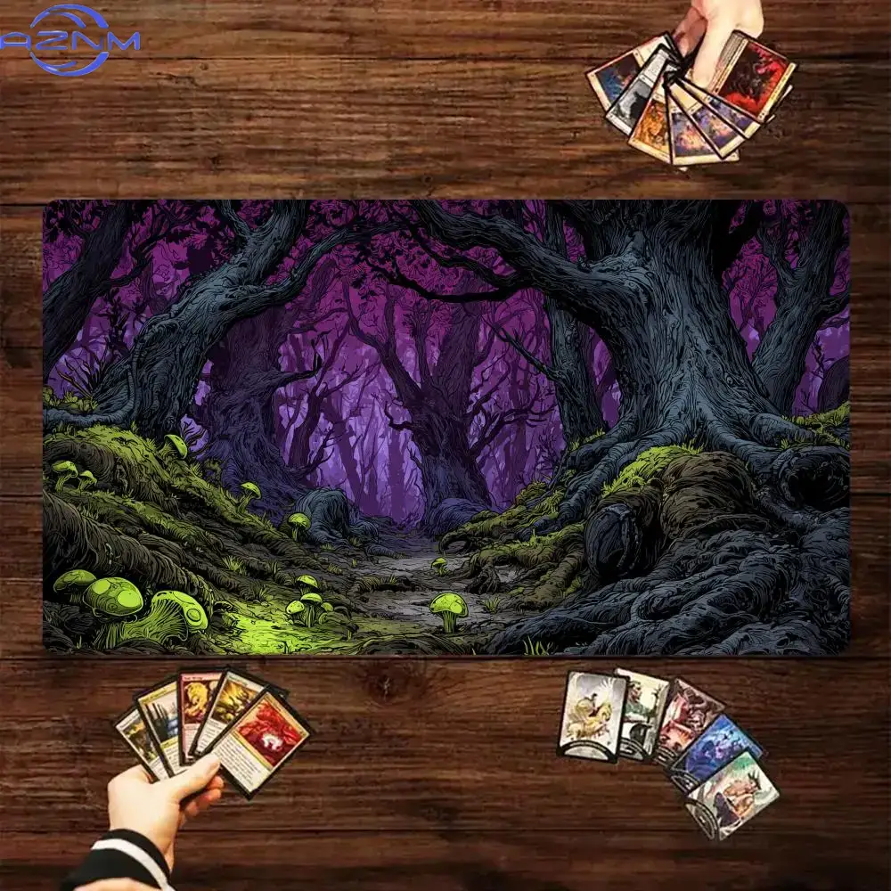 Board Game Enchanted Forest - แผ่นรองเล่นการ์ด TCG ลายป่ามหัศจรรย์ แผ่นรองเล่นเกมกันลื่น สำหรับการ์ดเกม TCG