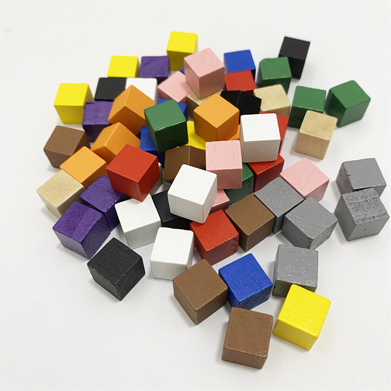 Board Game Loop - 50 ชิ้น/ล็อต 10 มม.ไม้ลูกเต๋าก้อนหมากรุกชิ้นมุมขวาสําหรับ Token ปริศนาเกมกระดาน