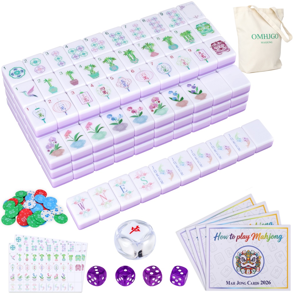 Board Game Master - ชุดไพ่นกกระจอกอเมริกันอะคริลิค 4 ชั้นจากคลังสินค้าสหรัฐฯ, ชุดไพ่นกกระจอกแกะสลัก 160 ชิ้น