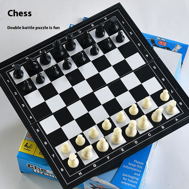 Board Game Master - Two in One พับกระดานของเล่นหมากรุกนานาชาติแบบพกพาการแข่งขันตารางเกมผู้เล่นหลายคน Party Gathering