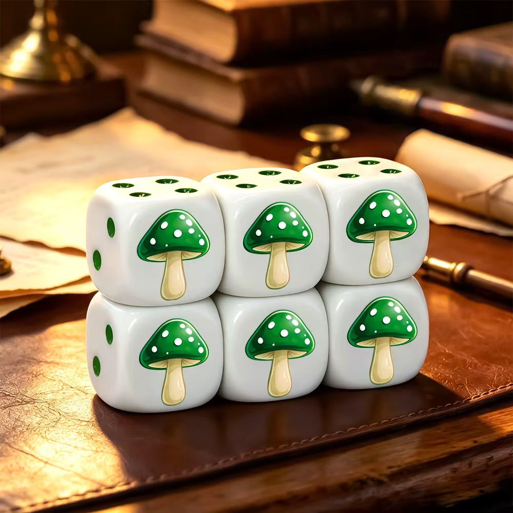 6 ชิ้น ชุดลูกเต๋า D6 รูปเห็ดสี - Board Game Night บทวิจารณ์และราคา