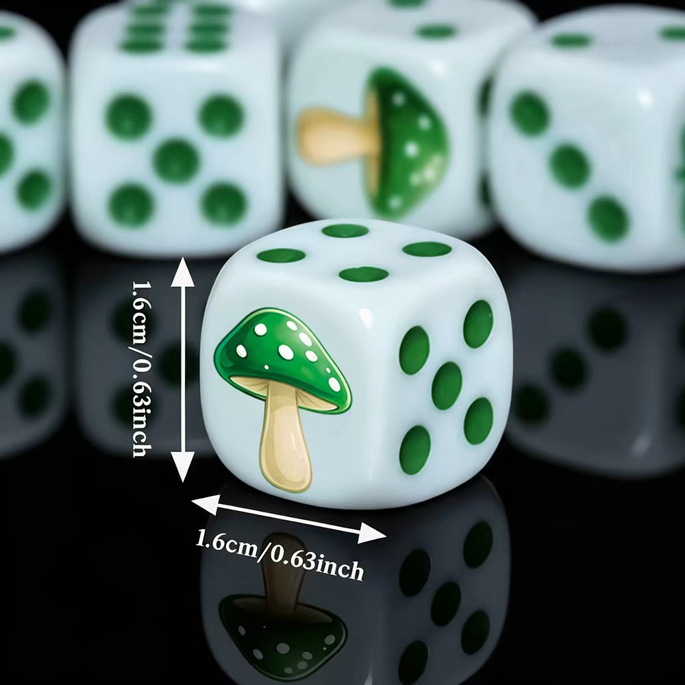 6 ชิ้น ชุดลูกเต๋า D6 รูปเห็ดสี - Board Game Night บทวิจารณ์และราคา