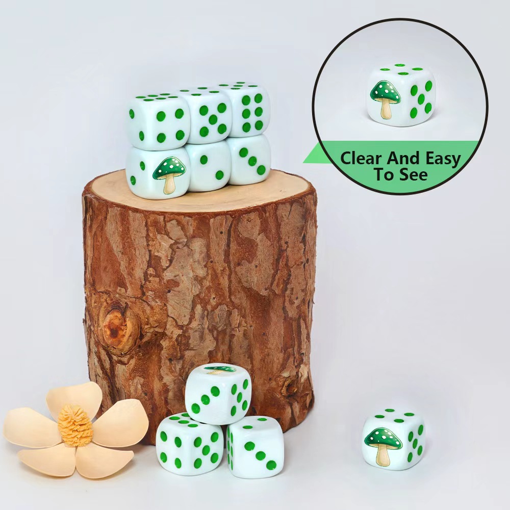 6 ชิ้น ชุดลูกเต๋า D6 รูปเห็ดสี - Board Game Night บทวิจารณ์และราคา